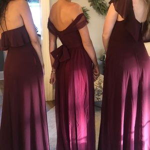 Birdy Grey Cabernet Convertible Tulle Dress Gown